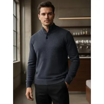 Pánský svetr Pánský svetr s rolákem tmavě modrý