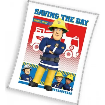 Dětská deka Carbotex • Dětská coral fleece deka Požárník Sam - motiv Saving The Day - 130 x 170 cm