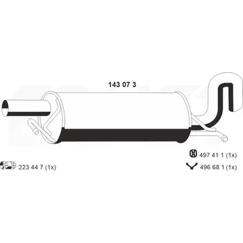Tlumič výfuku Zadní tlumič výfuku ERNST 143073