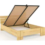 Prodloužená postel z masivu borovice Arhus s úložným prostorem Rozměr: 160x220, Odstín moření: Borovice přírodní