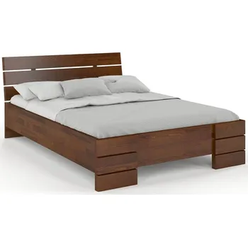 Postel Zvýšená postel z masivu borovice Sandemo Rozměr: 120x200, Odstín moření: Ořech