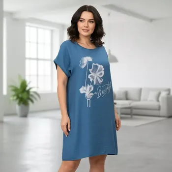 Dámské šaty Dámské modré letní šaty styl Italská móda uni velikost L-XXL Q1549