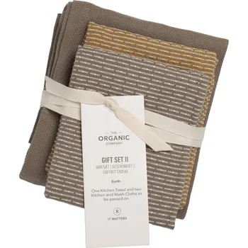 The Organic Company, Kuchyňské utěrky The Organic Company 53 x 86 cm zemitá barva 3 ks - Formadore