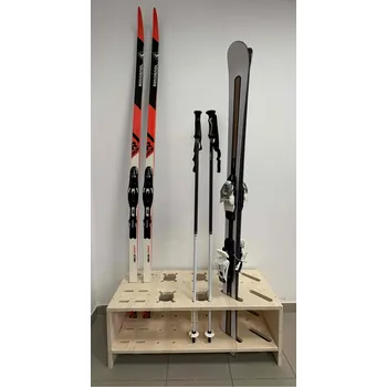 Vingo Kombinovaný dřevěný stojan na lyže, běžky a hůlky, přírodní Typ: 85 x 35 cm s vlastním nápisem