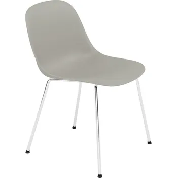 Jídelní židle Muuto, Židle Fiber Tube na chromových nožkách šedá - Formadore
