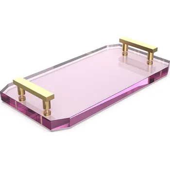 Decor Walther, Koupelnová podložka Kristall se zlatými matnými úchyty růžová - Formadore