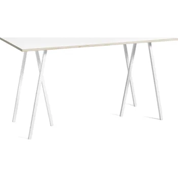 Jídelní stůl Hay, Stůl Loop Stand vysoký zesílená bílá laminátová deska stolu bílé nohy 180 cm - Formadore