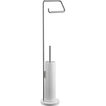 WC štětka Decor Walther, Stojan na toaletní papír a WC štětku Stone ocel matná-bílá - Formadore