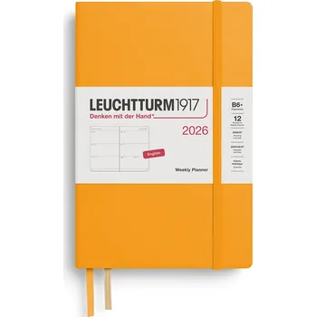 Diář Leuchtturm 1917, Týdenní diář v pevné vazbě Leuchtturm 1917 2026 EN B6+, oranžový - Formadore