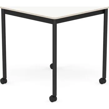 Muuto, Stůl na kolečkách Base čtvercový laminovaný nohy černé 70 cm bílý - Formadore