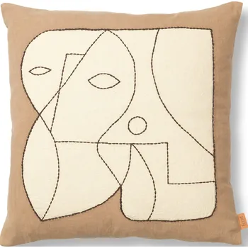 Polštář Ferm Living, Dekorativní polštář Figure 50 x 50 cm taupe - Formadore