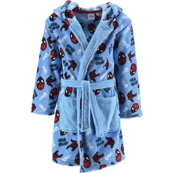 Dívčí župan SunCity • Dětský / chlapecký coral fleece župan s kapucí Spidey EU 98 Modrá