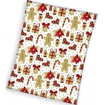 Dětská deka TipTrade (CZ) • Velká vánoční coral fleece deka s dárečky - 150 x 200 cm