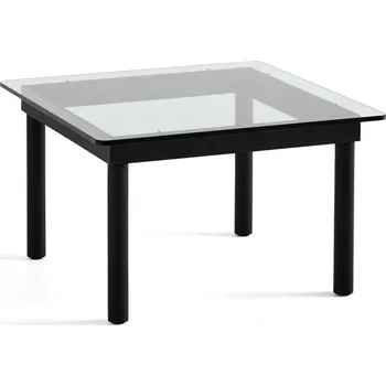 Konferenční stolek Hay, Konferenční stolek Kofi hladká skleněná deska s nohami černý dub 60 x 60 cm - Formadore