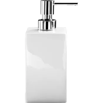 Dávkovač mýdla Decor Walther, Dávkovač mýdla Porzellan čtvercový 17 cm chrom-bílý - Formadore