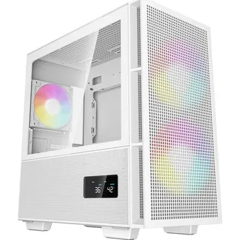 DEEPCOOL skříň CH360 Digital / mATX / 140mm +120 mm fan / USB 3.0 / USB-C / mesh panel / prosklená bočnice / bílá