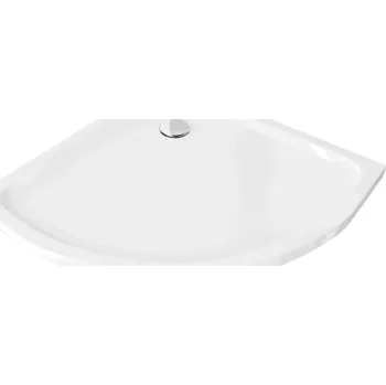 Sprchová vanička Mexen SLIM - Čtvrtkruhová sprchová vanička 70x70x5cm + chromový sifon, bílá, 41107070