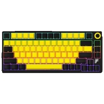 Klávesnice LORGAR Klávesnice KBP7075MW, mechanická, 75%, bezdrátová herní, černá/žlutá, CS