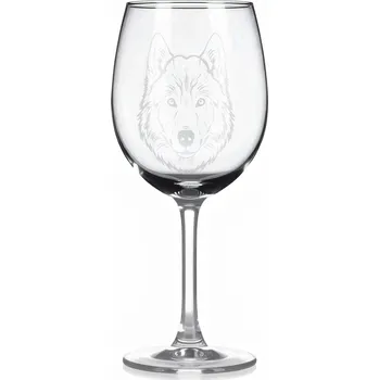 Sklenice Sklenice na víno s gravírovaným motivem – Grónský pes – 3