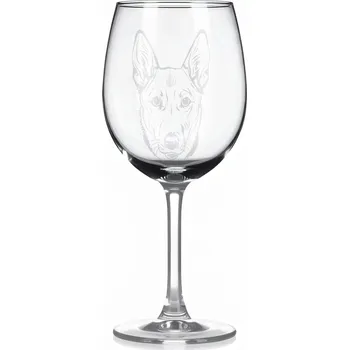Sklenice Sklenice na víno s gravírovaným motivem – Karolínský pes