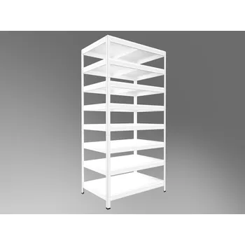 Dílenský regál Kovový regál do technické místnosti Biedrax 50 x 75 x 240 cm, bílý - 8 polic bílé lamino 12mm