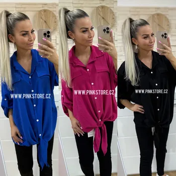 Dámská košile Košile na zavazování KNOT Barva: Černá