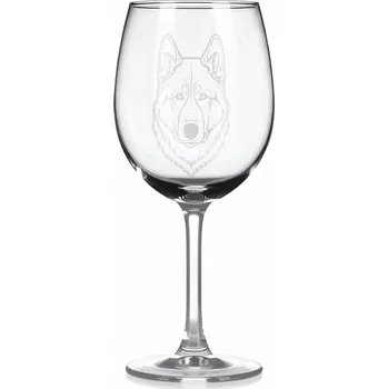 Sklenice Sklenice na víno s gravírovaným motivem – Grónský pes – 2