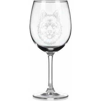 Sklenice Sklenice na víno s gravírovaným motivem – Vlčí špic