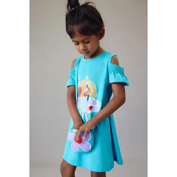 Dívčí šaty Dětské bavlněné šaty Mayoral 3941.6L.Mini.PPY2 modrá 50X, vel. 110