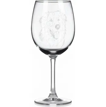 Sklenice Sklenice na víno s gravírovaným motivem – Maremmský ovčák