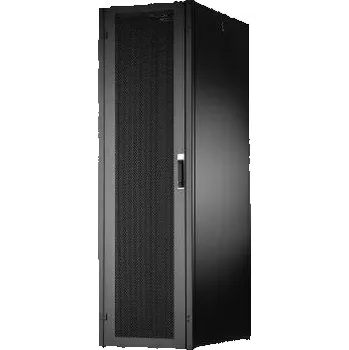 Racková skříň Stojící síťová skříň Hyper Pro 19" 42U rack 600x1000, perforované přední dveře, černá, 1000 kg