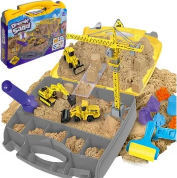 autíčko iMex Toys Kinetický písek 1 kg se stavebním setem v kufříku