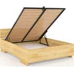 Prodloužená postel z masivu borovice Bergman s úložným prostorem Rozměr: 180x220, Odstín moření: Borovice přírodní