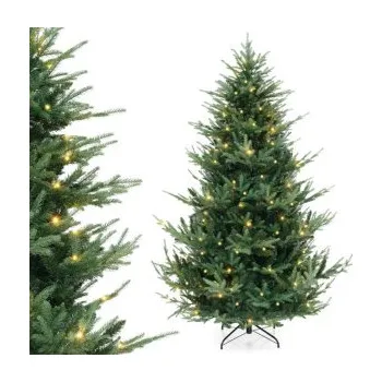 Vánoční stromek Umělý vánoční stromek CM25025DE-L s 340 teplými bílými LED světly, 210 cm - A COSTWAY