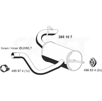 Výfukový systém Zadní tlumič výfuku ERNST 385107