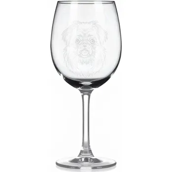 Sklenice Sklenice na víno s gravírovaným motivem – pekingský palácový psík