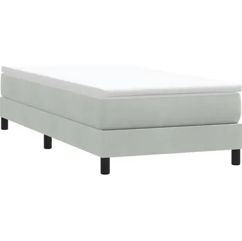 Postel Postel Box Spring bez matrace Světle šedá 100x210 cm Samet