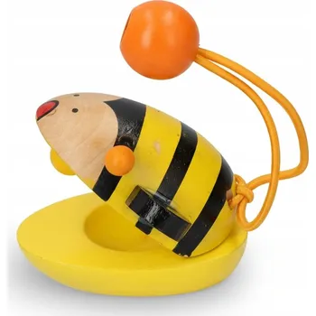 Dřevěná hračka KASTANIETY DREWNIANE ZWIERZĄTKA W. PSZCZÓŁKA DŘEVĚNÉ KASTANĚTY ZVÍŘÁTKA - VČELKA, DŘEVĚNÝ HUDEBNÍ NÁSTROJ