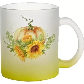 Moon River skleněný hrnek žlutý s Vaší fotografii objem 330 ml (hrneček matné sklo podle vaší fotky)