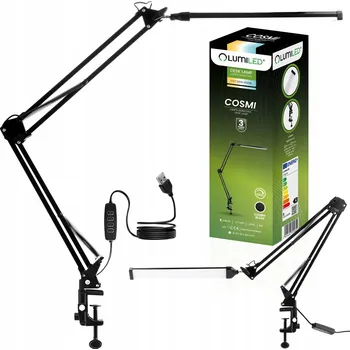 Lampička Stolní lampička Lumiled COSMI černá, výkon až 7 W, vhodná pro studium