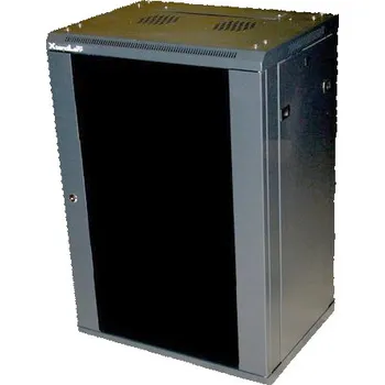 Rozvaděč XtendLan 15U/600x600, na zeď, jednodílný, rozložený, skleněné dveře šedý