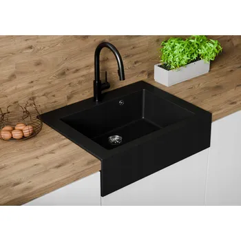 Granitový dřez Jednokomorový dřez Brenor Dřez farmářský granitový černý