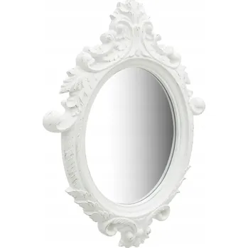 Zrcadlo Zrcadlo nástěnné v ozdobném rámu, 56x76 cm, bílé