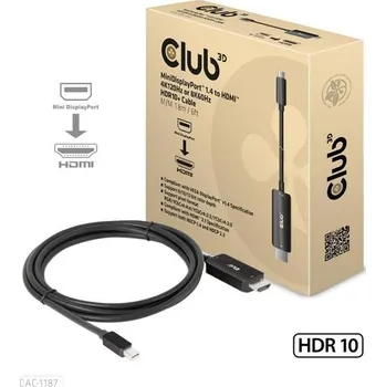 Video kabel Club3D kabel miniDP 1.4 na HDMI, 4K120Hz nebo 8K60Hz HDR10+, M/M, 1.8m