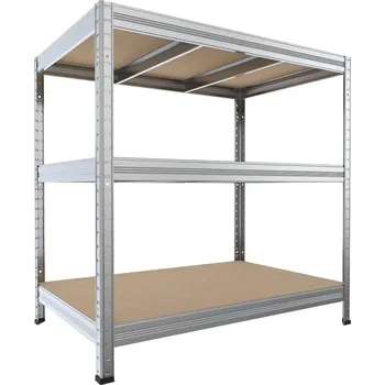 Dílenský regál Kovový regál do skladu Biedrax 60 x 90 x 120 cm, pozinkovaný - 3 police MDF, 300 kg