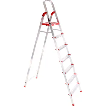 Žebřík SIXTOL Schůdky - štafle hliníkové skládací, výška 153 cm, 7 stupňů - ALU STEPS 7