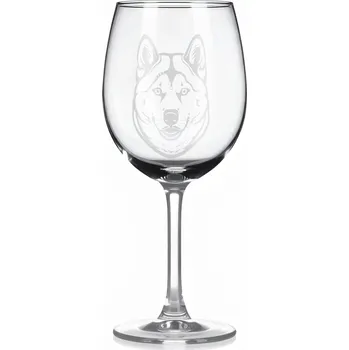 Sklenice Sklenice na víno s gravírovaným motivem – Akita Inu – 3