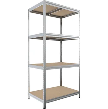 Dílenský regál Kovový regál do technické místnosti Biedrax 50 x 60 x 180 cm, pozinkovaný - 4 police MDF