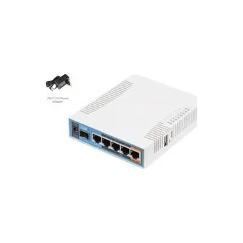 Počítač MIKROTIK RouterBOARD hAP AC + L4 (720MHz, 128MB RAM, 5xGLAN switch, SFP, 1x 2,4+5GHz, plastic case, zdroj)