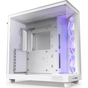 NZXT skříň H6 Flow RGB dvoukomorová / MidT / 3x120mm RGB fan / 2xUSB 3.2 / USB-C / prosklená / bílá